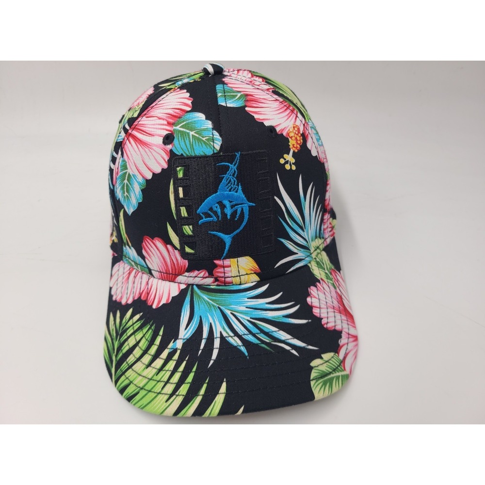 Fish Logo Floral All Over Print AOP Otto Snapback Hat Cap Beach Men Women Black